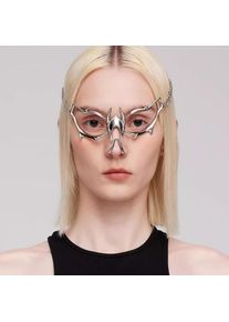 Luxury CyberPunk Spider Streamline Chain Silver Color Hollow Facial Accessories Earring For Women Men Party Jewelry