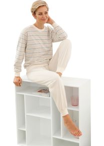 Götting Dames Pyjama naturel gestreept Maat 40/42