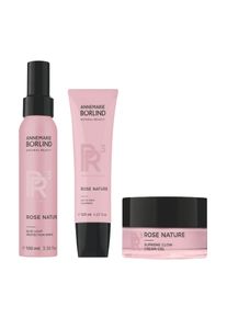 Annemarie Börlind - Rose Nature Supreme Glow Face Cream 50 ml + Rose Nature Blue Light Protection 100 ml + Rose Nature Oil-to-Milk Cleanser 125 ml