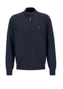 Plus size : Fynch-Hatton, Cardigan with small logo on the chest, extra long in a Navy Blue