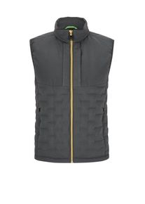 Plus size : BOSS Green, Down gilet with quilted pattern, Stretch in a Grey