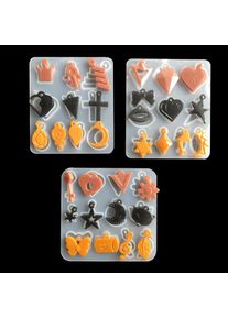 3PCS Earring Silicone Mold Epoxy Resin DIY Dangle Casting Mould Handmade Jewelry Pendant Making Decorative Tools