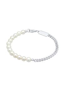 Kuzzoi, Mænd, Armbånd, Sølv / Perlehvid, Størrelse 19