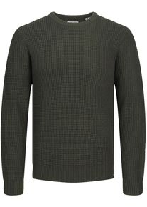 Jack & Jones Jack & Jones Gebreide trui - William gebreide pullover ronde hals - S tot XXL - voor Mannen - donkergroen