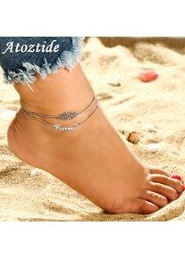 Atoztide New Personalized Custom Name Anklet For Women Gold Color Stainless Steel Charms Engraved Handwriting Love Anklet Gift