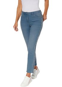 Dames Skinny jeans met galonstrepen blue-bleached Maat 48