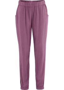 Damen Haremshose mit B&uuml;ndchen am Saum violett Gr&ouml;&szlig;e 28