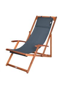 Casaria® Sedia sdraio antracite legno di acacia 60x94x94cm