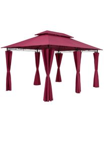 Casaria® Gazebo Topas 3x4m rosso