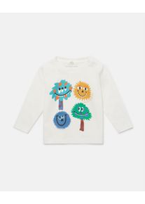 Stella McCartney - Monster Face Print Long Sleeve T-Shirt, Woman, Ivory, Size: 9m