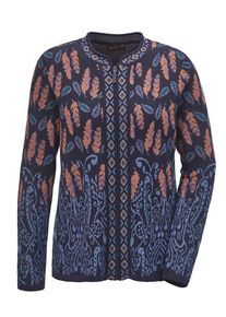 GOLDNER Dames Gebreid vest blauw / pink / zwart S