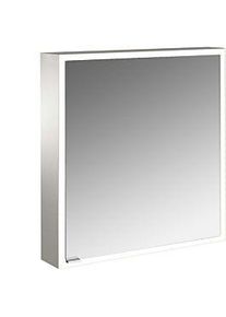 Emco prime Aufputz-Lichtspiegelschrank 949706260 600x700mm, 1 Tür, Anschlag rechts, aluminium/spiegel