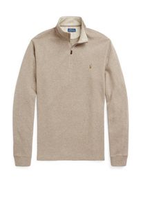 Plus size : Polo Ralph Lauren, Sweatshirt with Troyer collar in a Beige