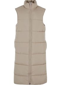 Urban Classics Ladies Long Puffer Vest Girl-Weste sand