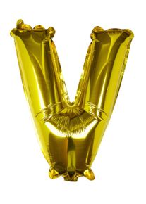 Ginger Ray Golden V letter foil balloon 40cm