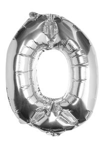 Ginger Ray Palloncino in alluminio numero 0 argento 40 cm