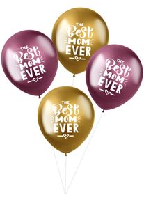 Folat 4 Best Mom Ever metallic balloons 33cm