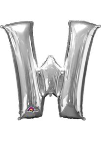 Amscan Palloncino Foil lettera W argento 83cm