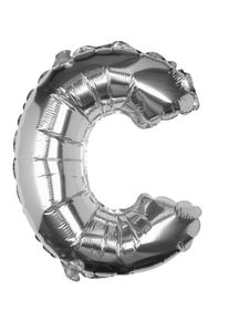 Ginger Ray Silver C letter foil balloon 40cm