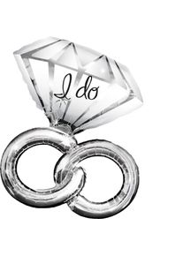 Amscan Palloncino Foil Diamond.Rings Diamond (5er Multipack)