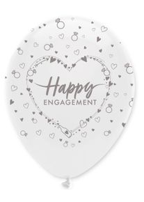 6 Happy Engagement balloons 30cm