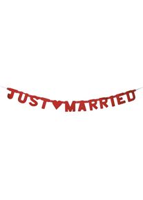 Romantic Just Married hjärtgirlang röd 150cm