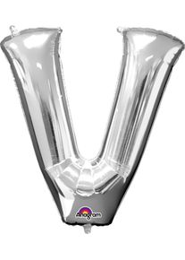 Amscan Folieballon bogstav V sølv 86cm