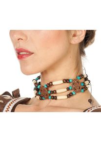 Collier indien avec perles en bois