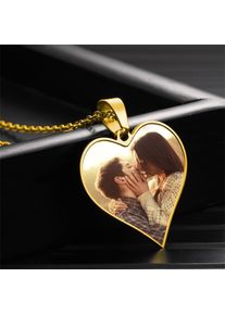 Custom Photo Name Necklaces for Women Stainless Steel Peach Hreart Lettering Pendants Necklaces Girls Jewelry Gifts Drop Ship