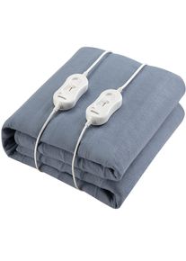Monzana® Sur-matelas chauffant bleu gris 160x140cm 2 personnes
