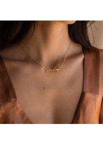 Personalized Name Necklace Custom Stainless Steel Jewelry for Women Gold Water Wave Chains Pendant Choker Valentine's Day Gifts