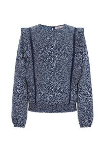 WE Fashion Bluzka dla dziewczynek ciemny niebieski / biały Rozmiar 98-104