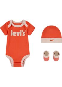Levi's® kids Levi's® Kids Kurzarmbody »Neugeborenen-Geschenkset«, (Set, 3 Tlg.), orange, Größe 0-6M (62/68) - N-Gr, 3tlg. Geschenke-Set von Levi's® Kids für Babys