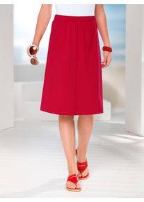 Dames Jerseyrok met comfortband rondom in rood ,maat 38, WITT, 95% Katoen, 5% Elastan