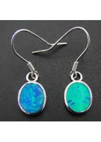 Brass Women's Thin Blue Opal Hanging Earrings Plain-style Jewelry Factory Jewelry Attacked