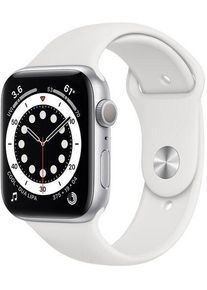 Apple Watch Series 6 Aluminium 44 mm (2020) | GPS | zilver | Sportbandje wit