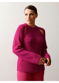 pull-over Alba Moda à découpes fantaisie, Rose vif, taille 36