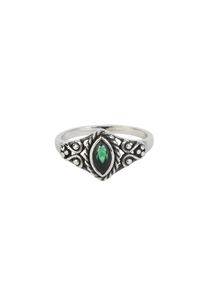 etNox hard and heavy etNox Green Navette Ring silberfarben
