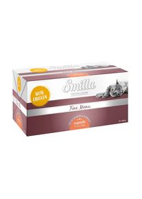 Smilla Fine Menu met Voortreffelijke Vulling 24 x 100 g.- Kip, zalm en spinazie