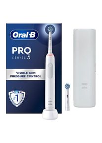 Oral-B Elektrische Zahnbürste Pro3 White + Extra Sensi Brush Head