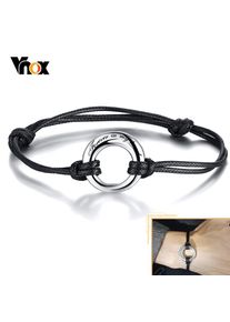 Vnox Free Custom Urn Ashes Bracelets for Men Women Adjustable Rope Circle of Life Eternity Memorial Gifts Cremation Jewelry