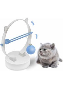 Memkey - Jouets interactifs pour chats d'intérieur - Balançoire cinétique automatique - Jouets électroniques, plumes - Pour chats (bleu)