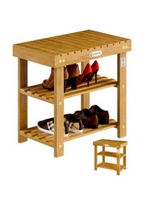Casaria® Scarpiera legno acacia 50x30x46cm FSC®