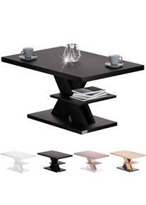 Casaria® Tavolino salotto Detroit 90x45x60cm nero design moderno