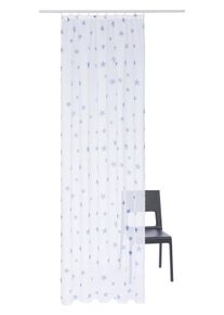my home Gardine »Stern«, (1 St.), Transparent, Voile, Polyester blau, Größe 145 cm , Echter Voile