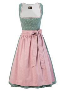 Turi Landhaus Dirndl, (2 Tlg.) Midi Mit Weich Fallendem Baumwollrock grün, Größe 36 - N-Gr, Mieder mit Knopfverschluss