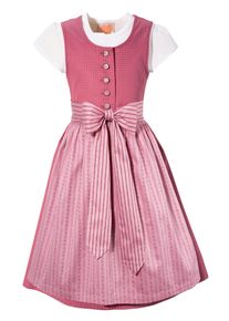 Turi Landhaus Dirndl, (3 Tlg.) Mit Zierknöpfen rosa, Größe 116 - N-Gr, Trachtenmieder zum Knöpfen