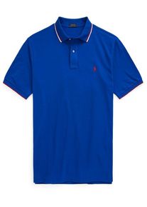 Plus size : Polo Ralph Lauren, Polo shirt with tonal embroidered logo and zip fastener in a Royal Blue