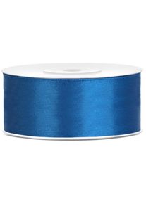 partydeco Ruban cadeau satin 25m bleu largeur 25mm