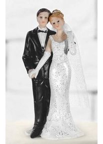partydeco Figurine de gâteau mariée et le marié Romance 11cm